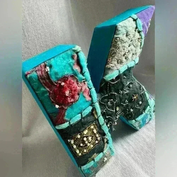 Decorative Letter K Boho Bohemian Blue Textured Home Decor Kids Children - Picture 2 of 8